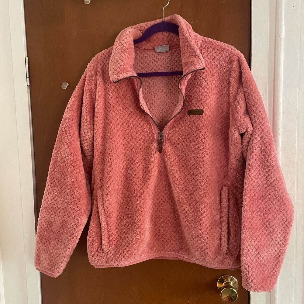 Columbia Warm Pink Fleece Quarter-Zip Sweater